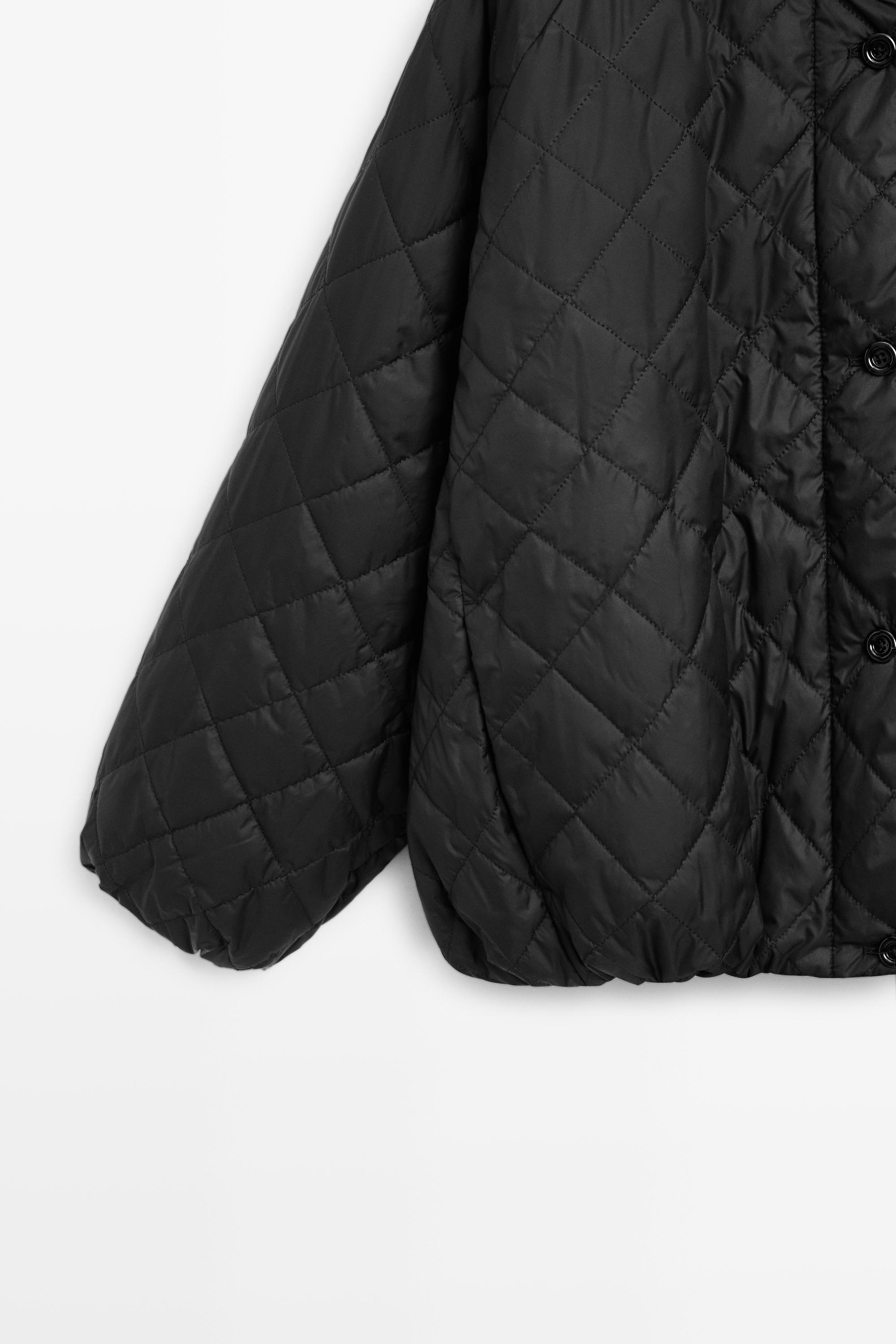 High neck quilted bomber jacket