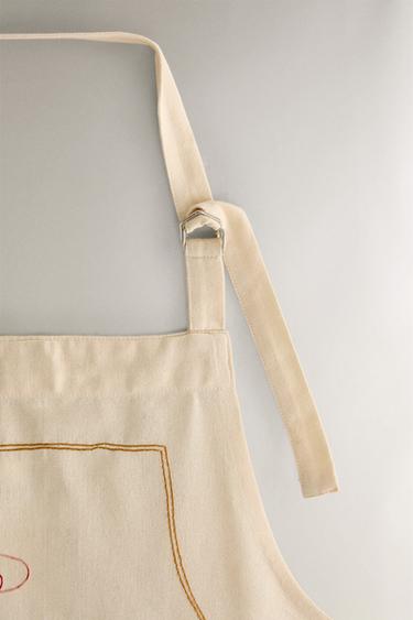EMBROIDERED HOLIDAY APRON - Blue by Zara - Image 1