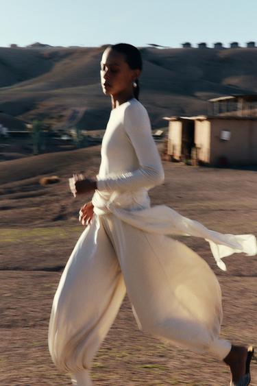 DRAPED SASH JUMPSUIT - Light beige by Zara