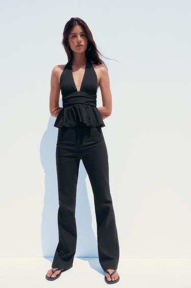 Zara HALTER TOP SA KARNERIMA – Crna – Slika 0