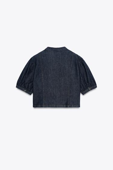 CAMISA Z1975 DENIM MANGA CORTA ABULLONADA - Azul de Zara