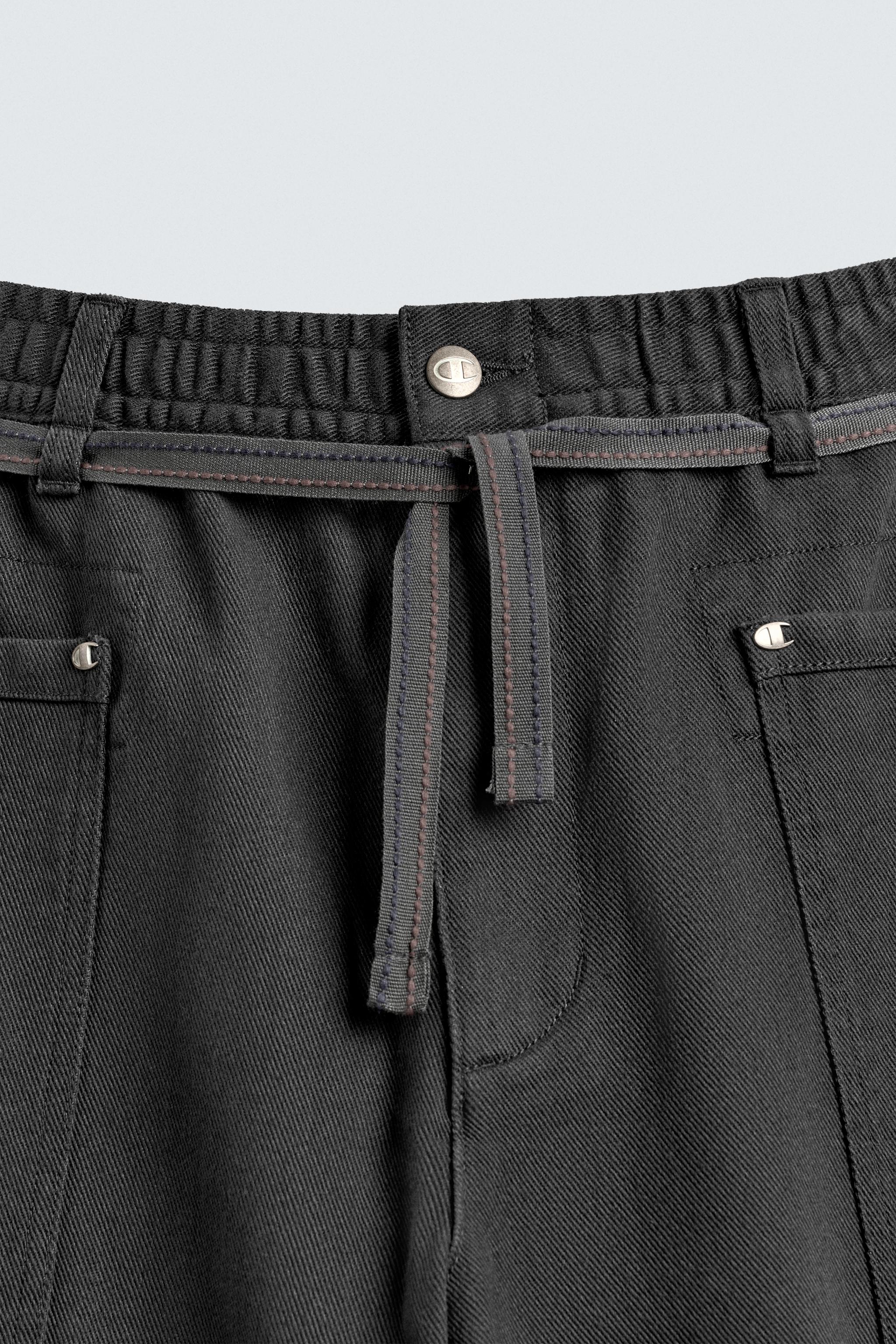 CHAMPION ® X ZARA DRAWSTRING CARGO PANTS - Anthracite Gray | ZARA