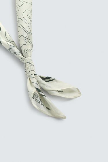 TEXT PRINT BANDANA - Beige by Zara - Image 2