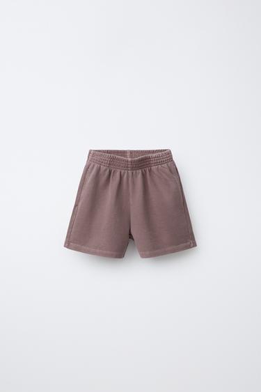 Zara BASIC PLUSH SHORTS - Dark brown