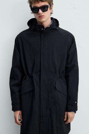 REGULAR FIT TECHNICAL PARKA - Dark navy by Zara