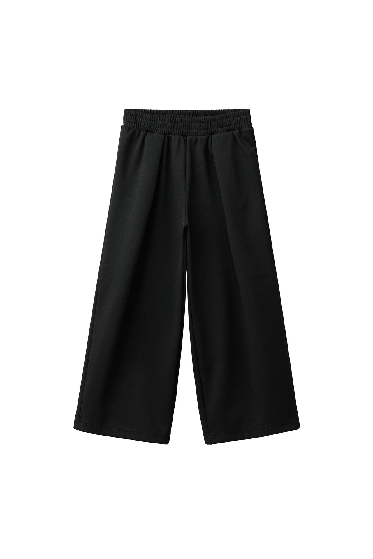 INTERLOCK WIDE-LEG TROUSERS WITH PLEATS