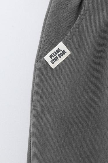 PLUSH TROUSERS WITH CORDUROY DETAIL - Blue grey by Zara