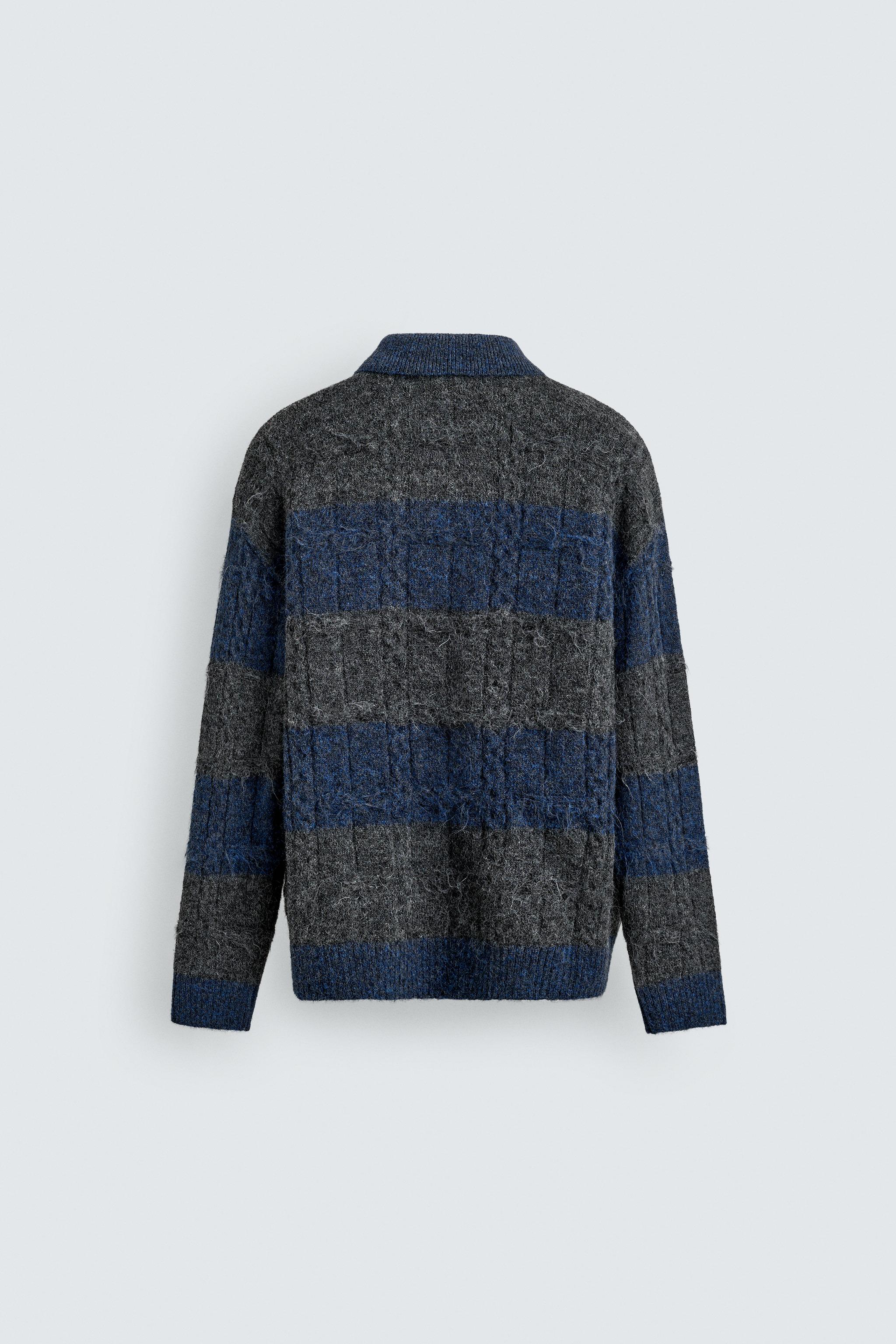 STRIPED JACQUARD KNIT POLO SHIRT