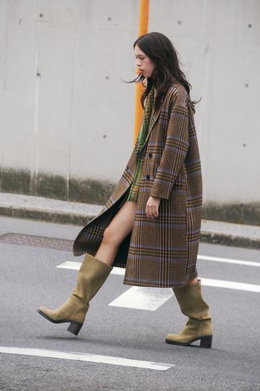 오버사이즈 체크 코트 - Zara 멀티컬러