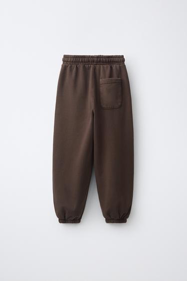 EMBROIDERED JOGGER PANTS — Brown 2