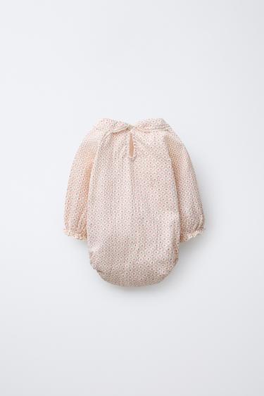 BODY DENTELLE IMPRIMÉ FLEURS - Écru clair de Zara - Image 1