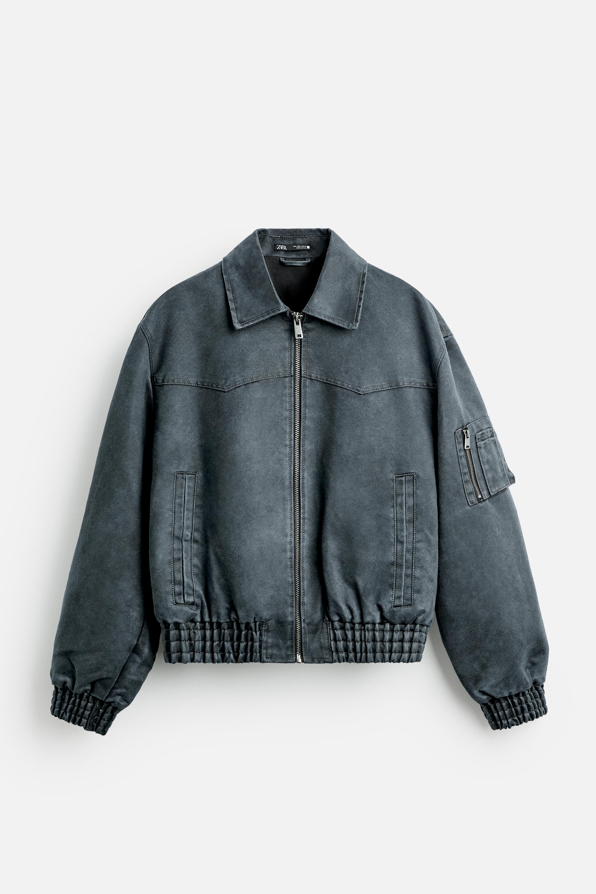 Cropped denim jacket black zara on sale