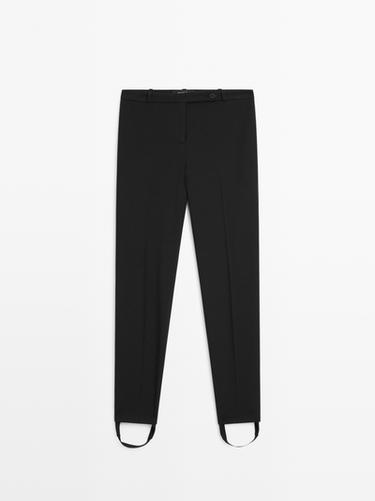 Pantalón detalle bajo goma 100% algodón - Negro de Zara