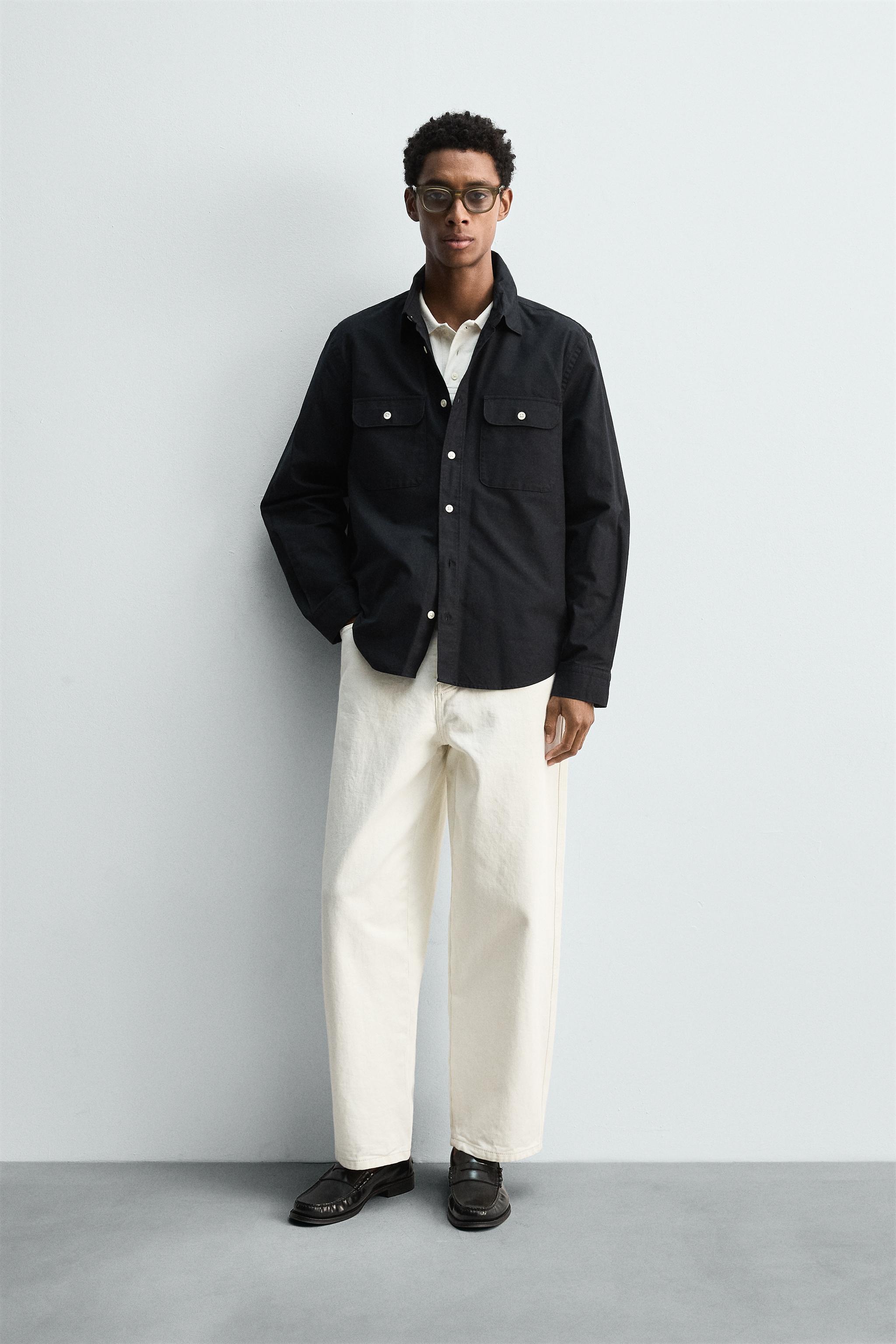 ポケット付きシャツジャケット - ダークネイビーブルー | ZARA