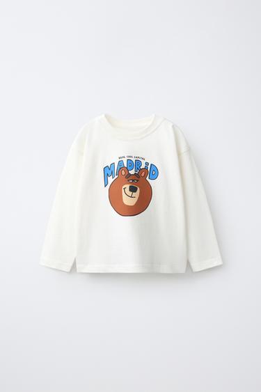 ANIMAL PRINT T-SHIRT - Oyster-white by Zara