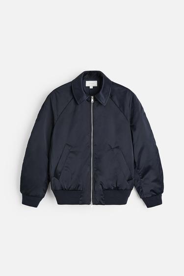 PADDED BOMBER JACKET - Dark navy by Zara