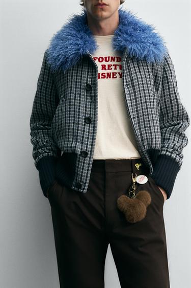 CONTRAST CHECK BOMBER JACKET HARRY LAMBERT FOR ZARA X DISNEY - Brown-Blue by Zara - Image 5
