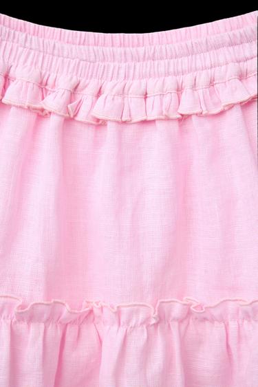 FALDA BERMUDA 100% LINO - Rosa de Zara