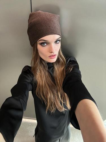 BANDANA COM LÃ - Marrom da Zara - Imagem 0