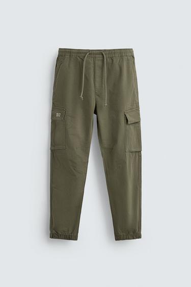 SLIM FIT CARGO TROUSERS - Khaki by Zara