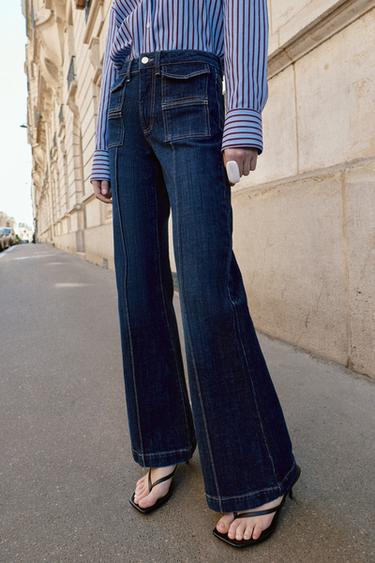 Z1975 ハイウエスト ブーツカットデニムパンツブルーZaraのZ1975 ハイウエスト ブーツカットデニムパンツ - ブルー