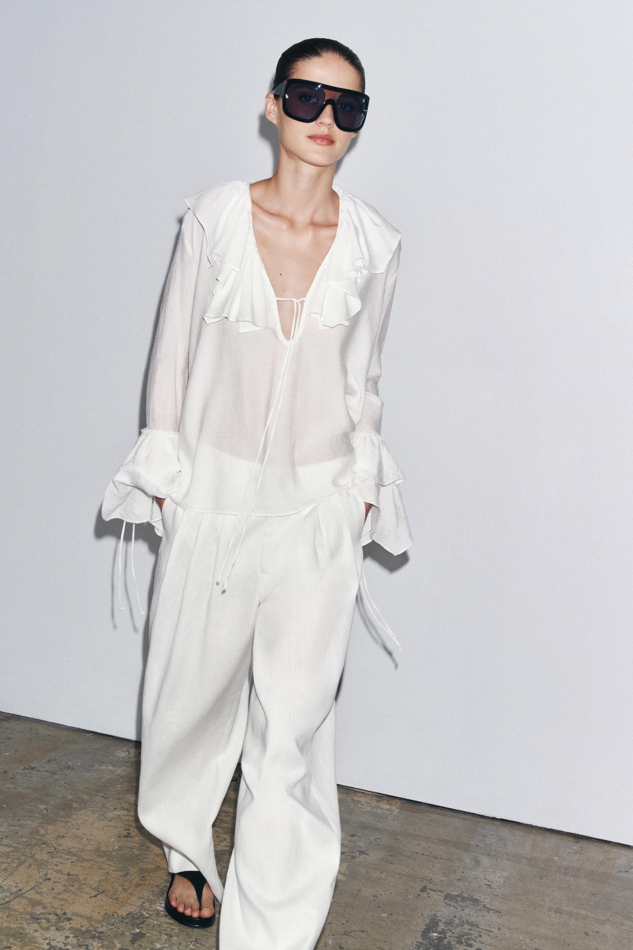 フリルシャツ ZW COLLECTION - ホワイト | ZARA Japan / 日本