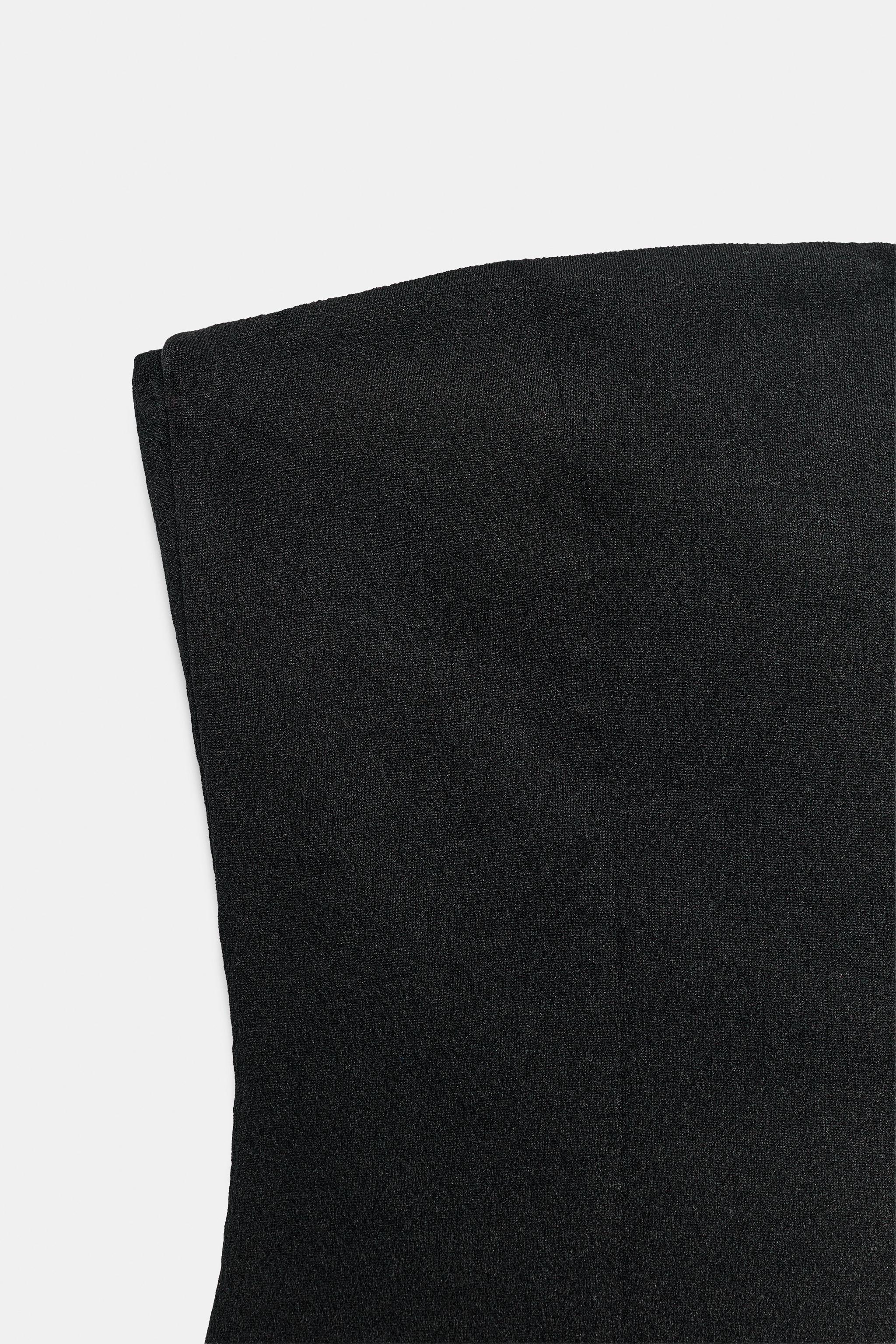 STRETCH STRAPLESS TOP WITH SLITS
