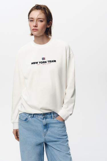CAMISETA TEXTO CONTRASTE - Blanco de Zara