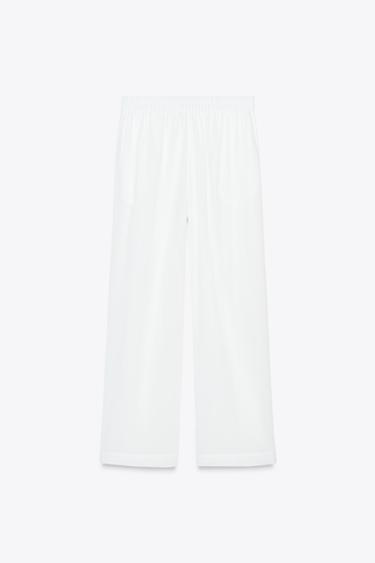 ZW COLLECTION COTTON TROUSERS - White by Zara - Image 4