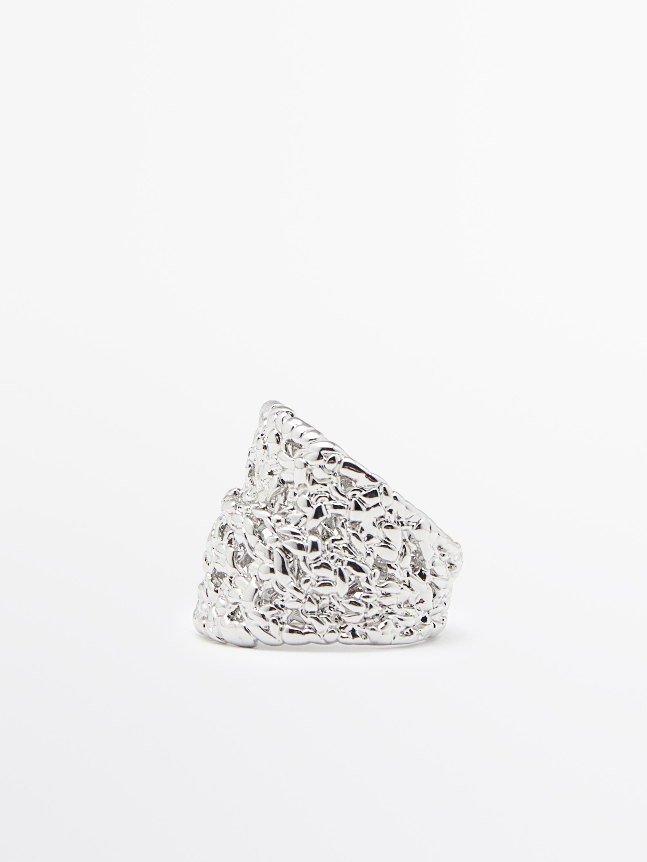 Wide braided ring — Silver