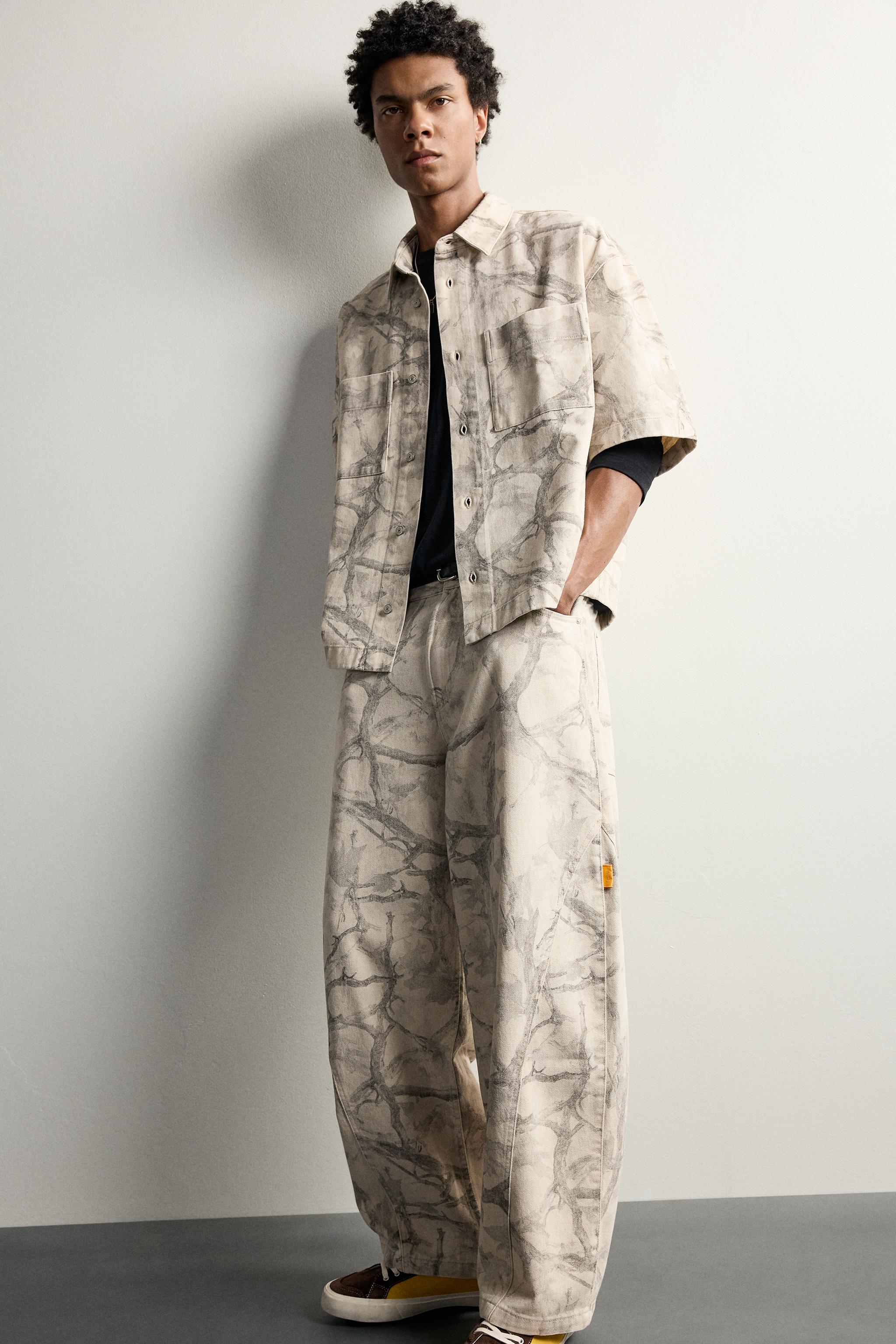 ABSTRACT PRINT BALLOON FIT PANTS