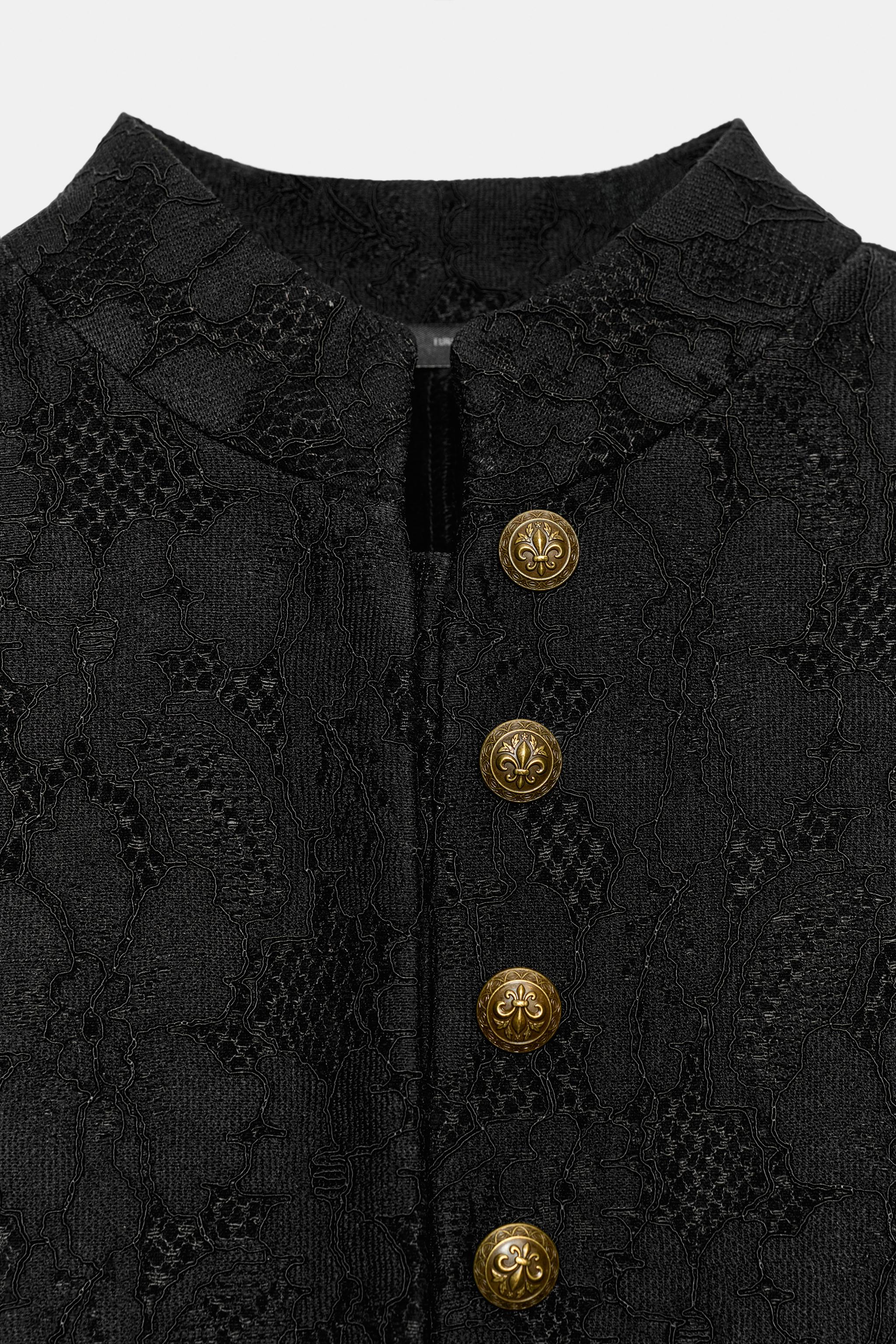 VESTE EFFET DAIM EN DENTELLE