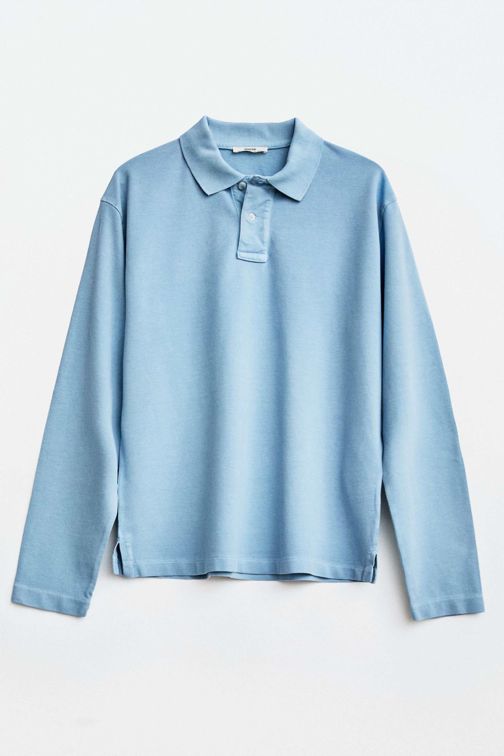 LONG SLEEVE COTTON POLO SHIRT