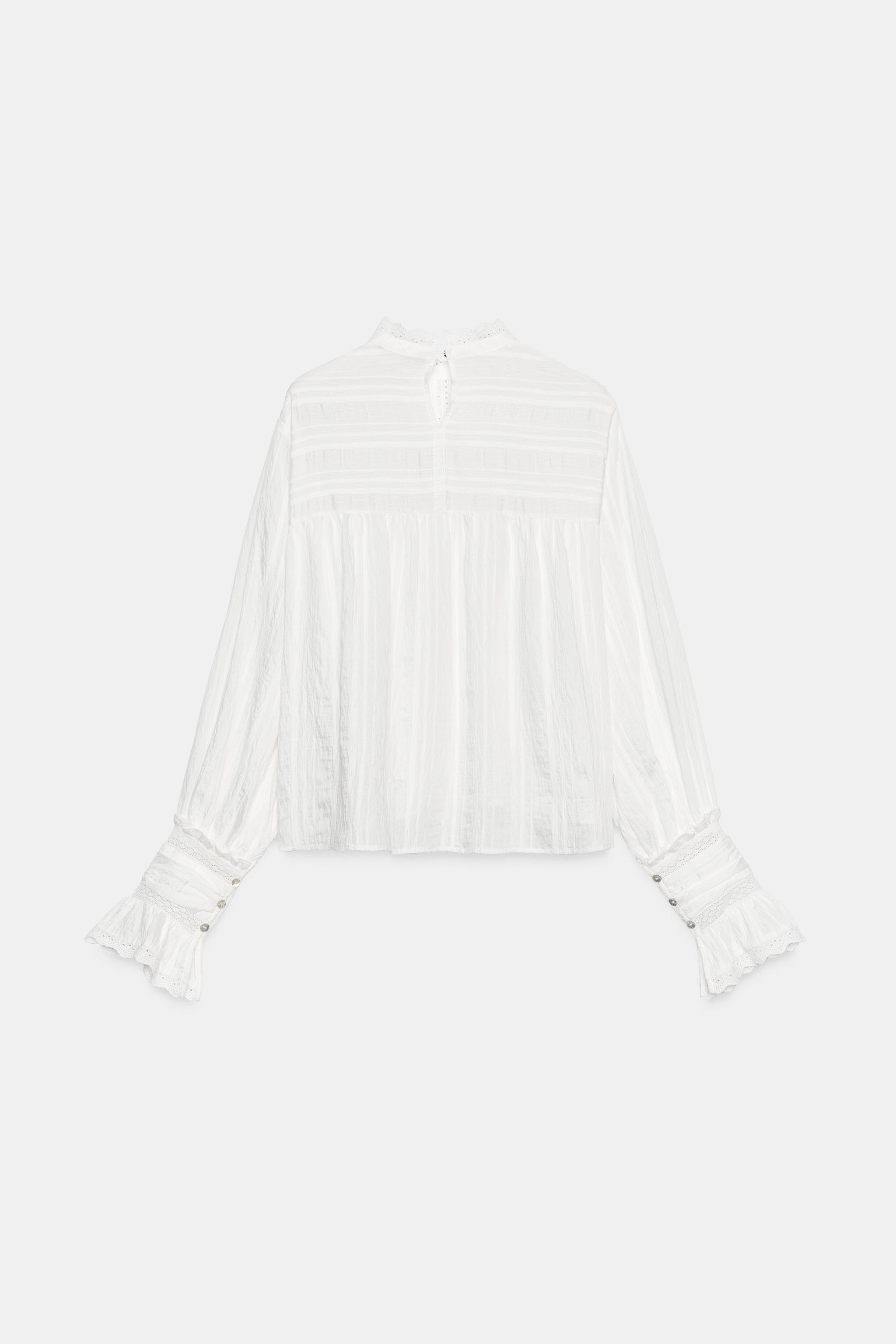 Zara Romantik İşlemeli Bluz görsel 8