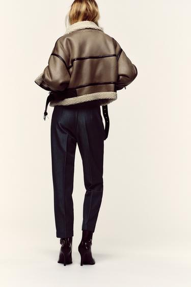 HIGH-WAIST TROUSERS WITH BELT - Indigo by Zara - Image 5
