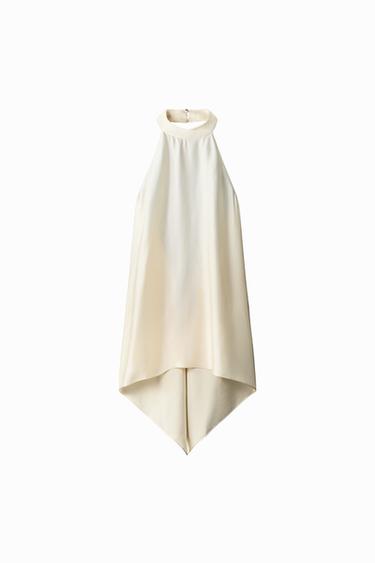 ZW COLLECTION HALTER TOP WITH OPEN BACK - Ivory by Zara