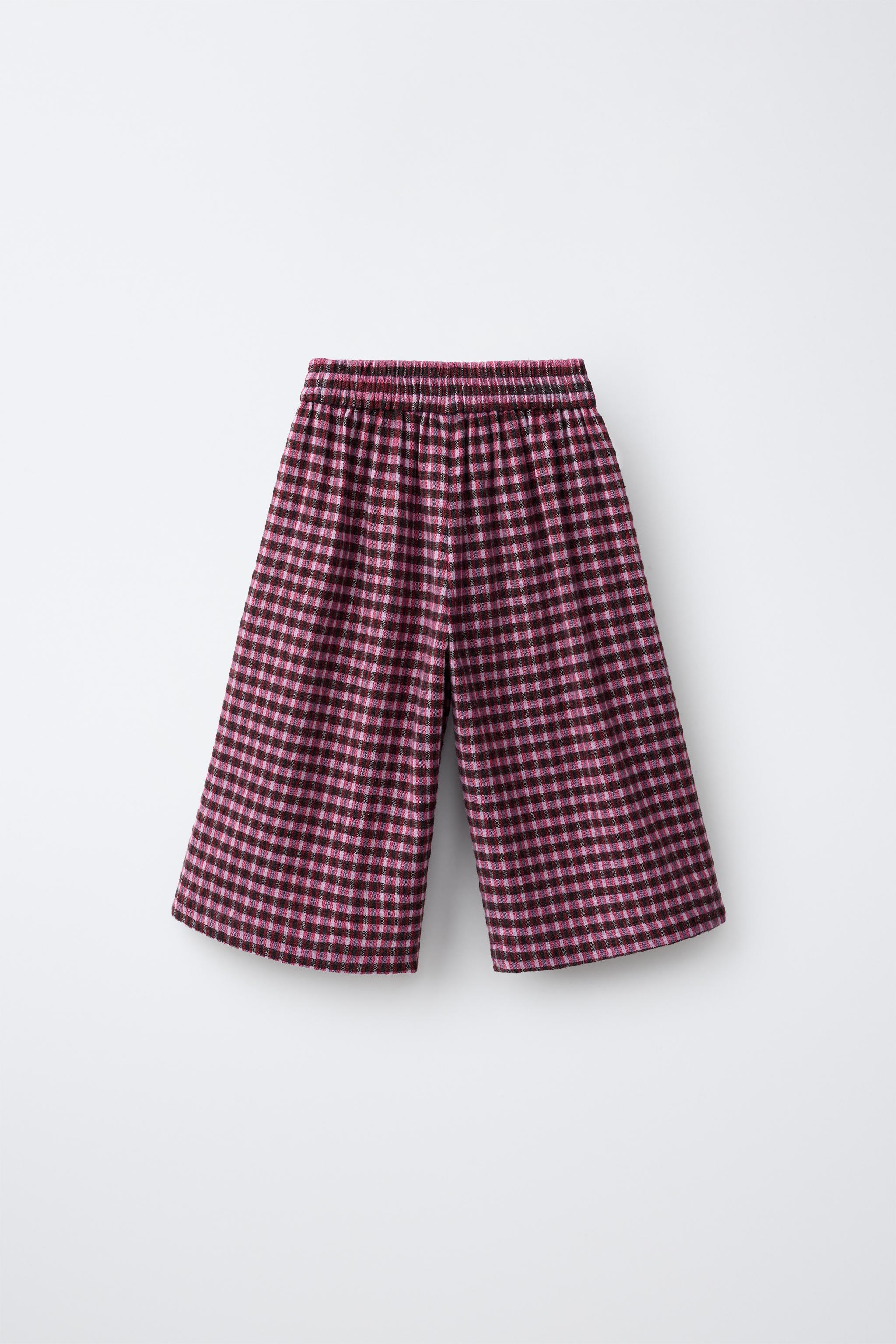 PANTALON JUPE-CULOTTE PINCES CARREAUX