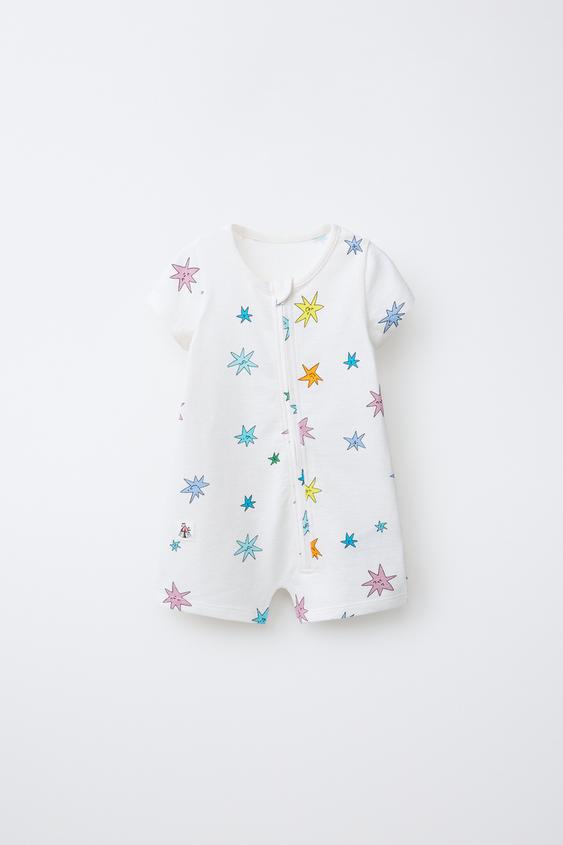 PIJAMA ENTERO ESTRELLAS - Crudo de Zara - Imagen 0