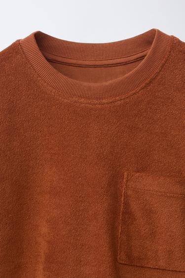 ENSEMBLE T-SHIRT ET BERMUDA RAYÉ EFFET SERVIETTE - Tabac de Zara - Image 5