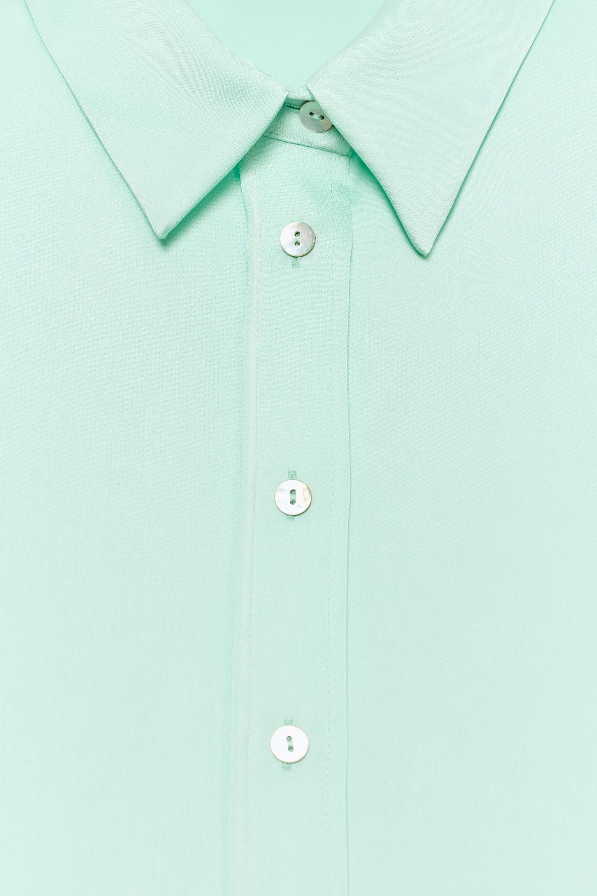 Женские рубашки Zara SATIN BACK-TIE SHIRT — фото 8