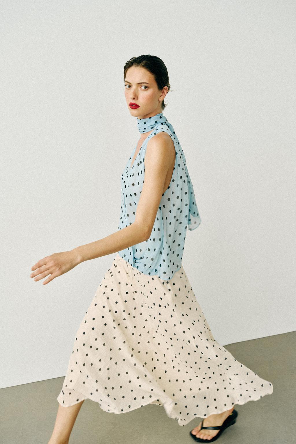 POLKA DOT MIDI SKIRT