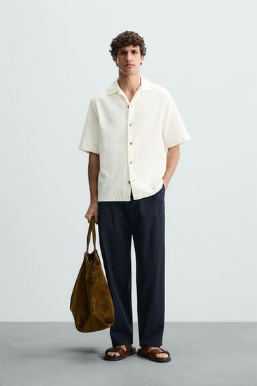 CAMISA RELAXED FIT BORDADOS - Crudo de Zara - Imagen 0