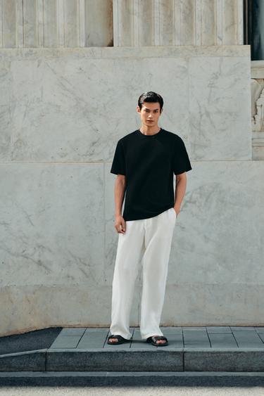 RELAXED FIT INTERLOCK T-SHIRT - Black by Zara