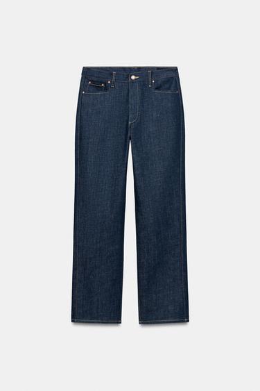 ZW COLLECTION STRAIGHT HIGH-WAIST JEANS - Blue by Zara - Image 5