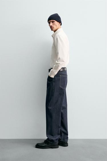 JEAN COUPE DROITE LONGUEUR CHEVILLE SELVEDGE - Bleu de Zara - Image 3