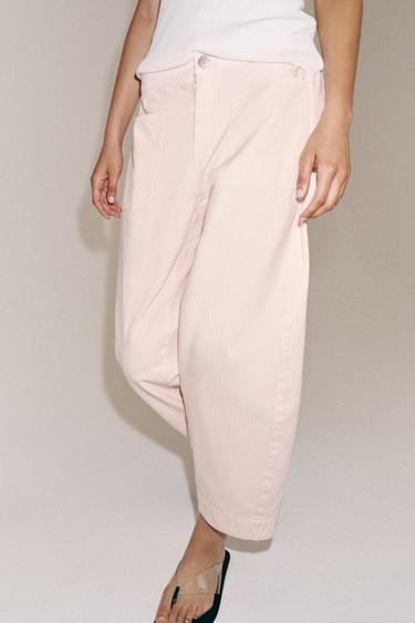 ZW COLLECTION BARREL TROUSERS - Pink by Zara