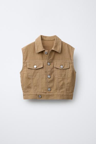 FLUID WAISTCOAT - camel by Zara - Image 0