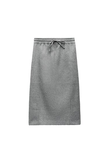 STRAIGHT FELT TEXTURE SKIRT