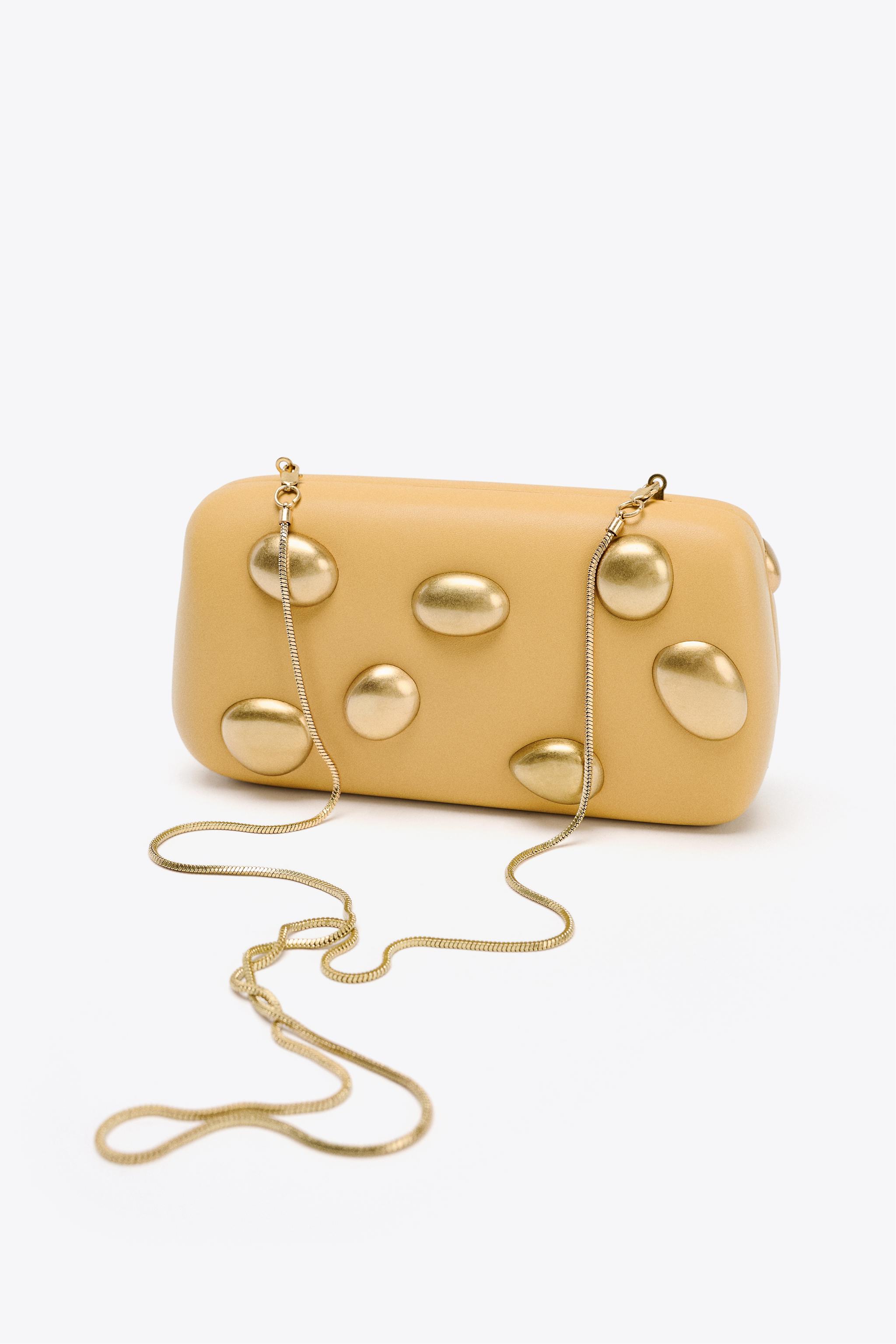 ☆ドイツ発*ZARA*新作*メタルアップリケクラッチバッグ/MS☆ メタルアップリケクラッチ - マスタード | ZARA Japan / 日本