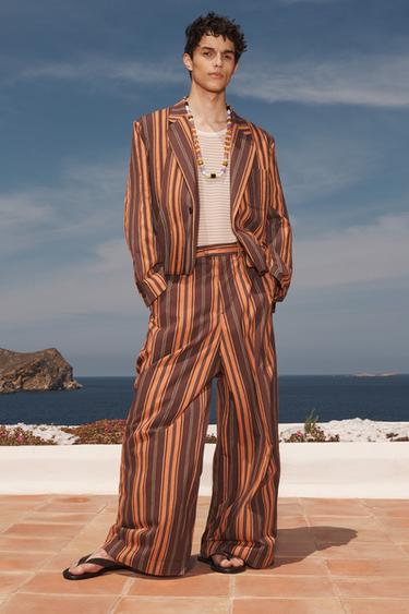 PANTALON DE COSTUME À RAYURES ÉDITION LIMITÉE - Orange de Zara